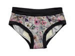 Charger l'image dans la galerie, PRÊT À PARTIR Culotte menstruelle de nuit Small Naturel - Fleurs fond gris