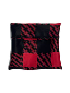 Accessoires pour serviettes- Petite pochette pour serviette - Grand carré rouge et noire