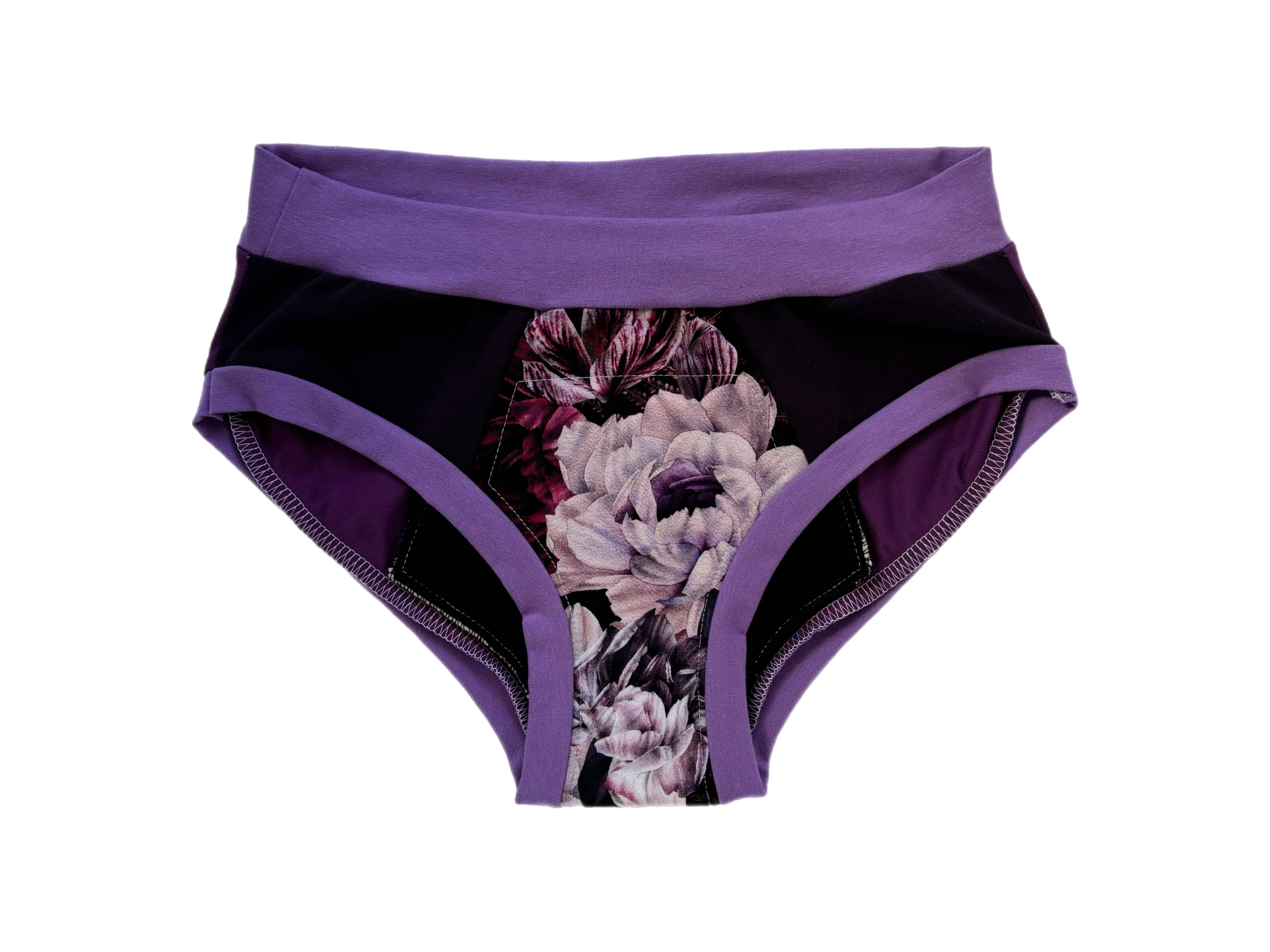 Culotte menstruelle retailles de nuit Small - Pivoine