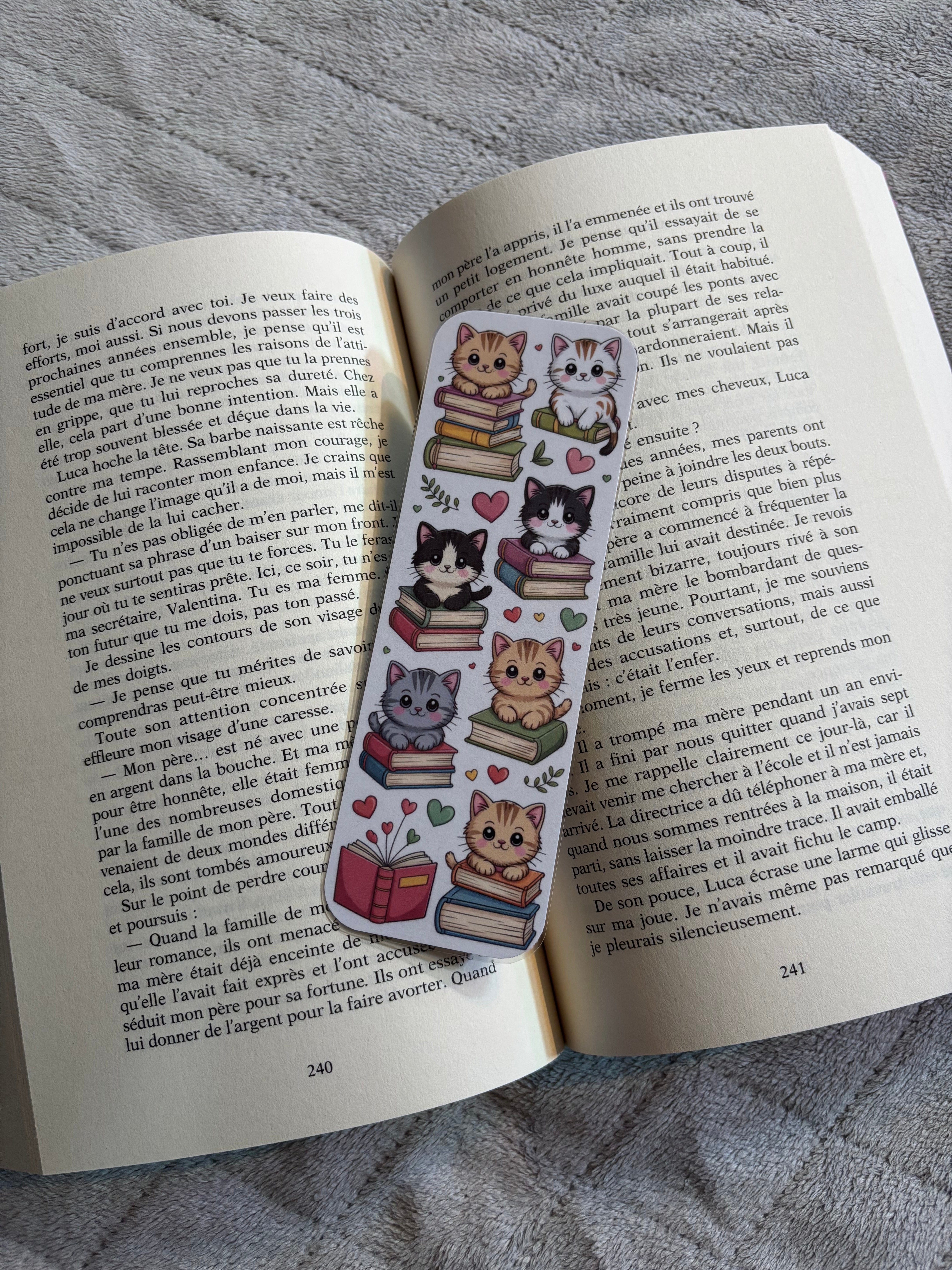 Marque-page Livres et chats
