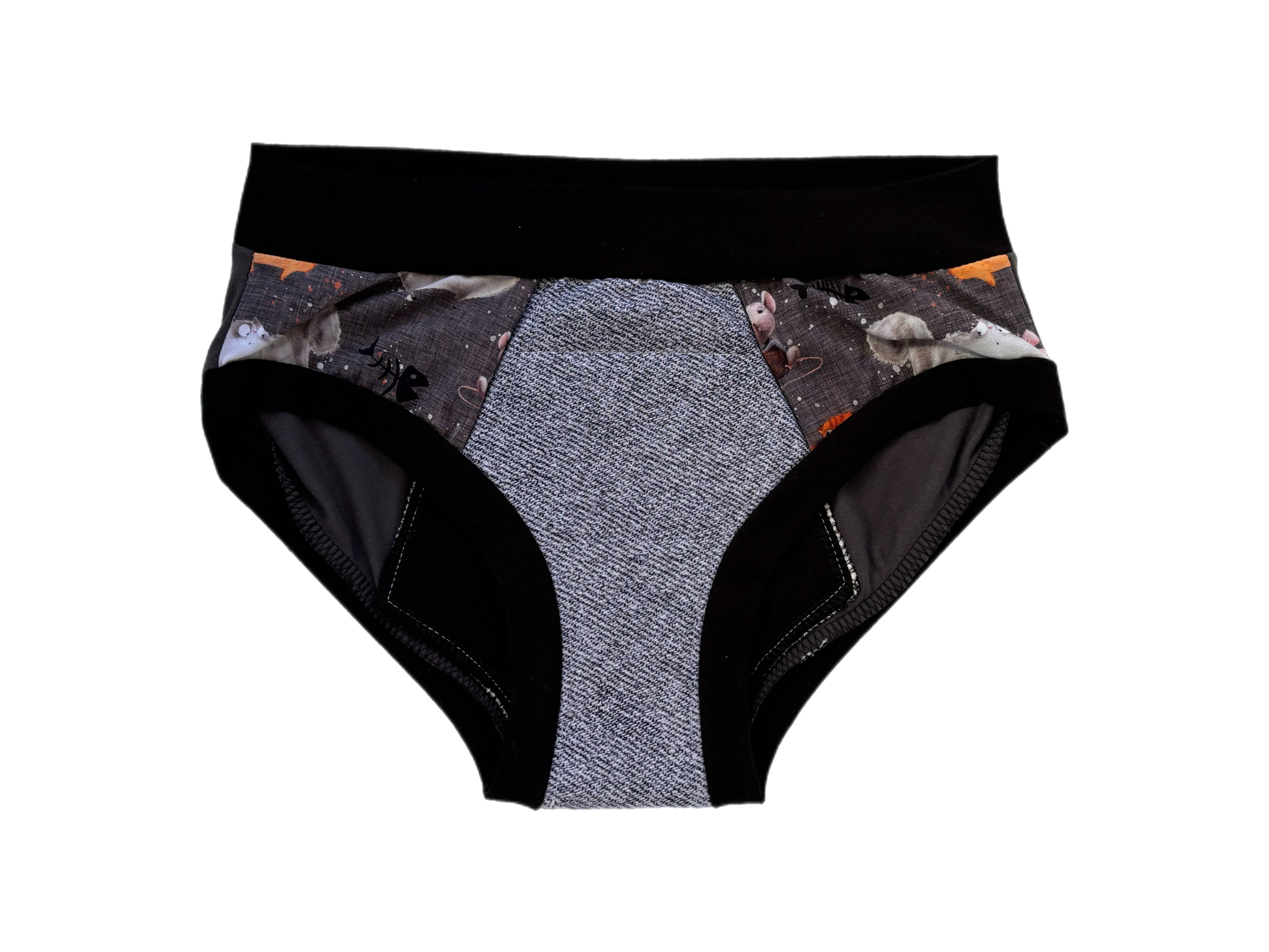 Culotte menstruelle retailles de nuit Small - Chat grognon