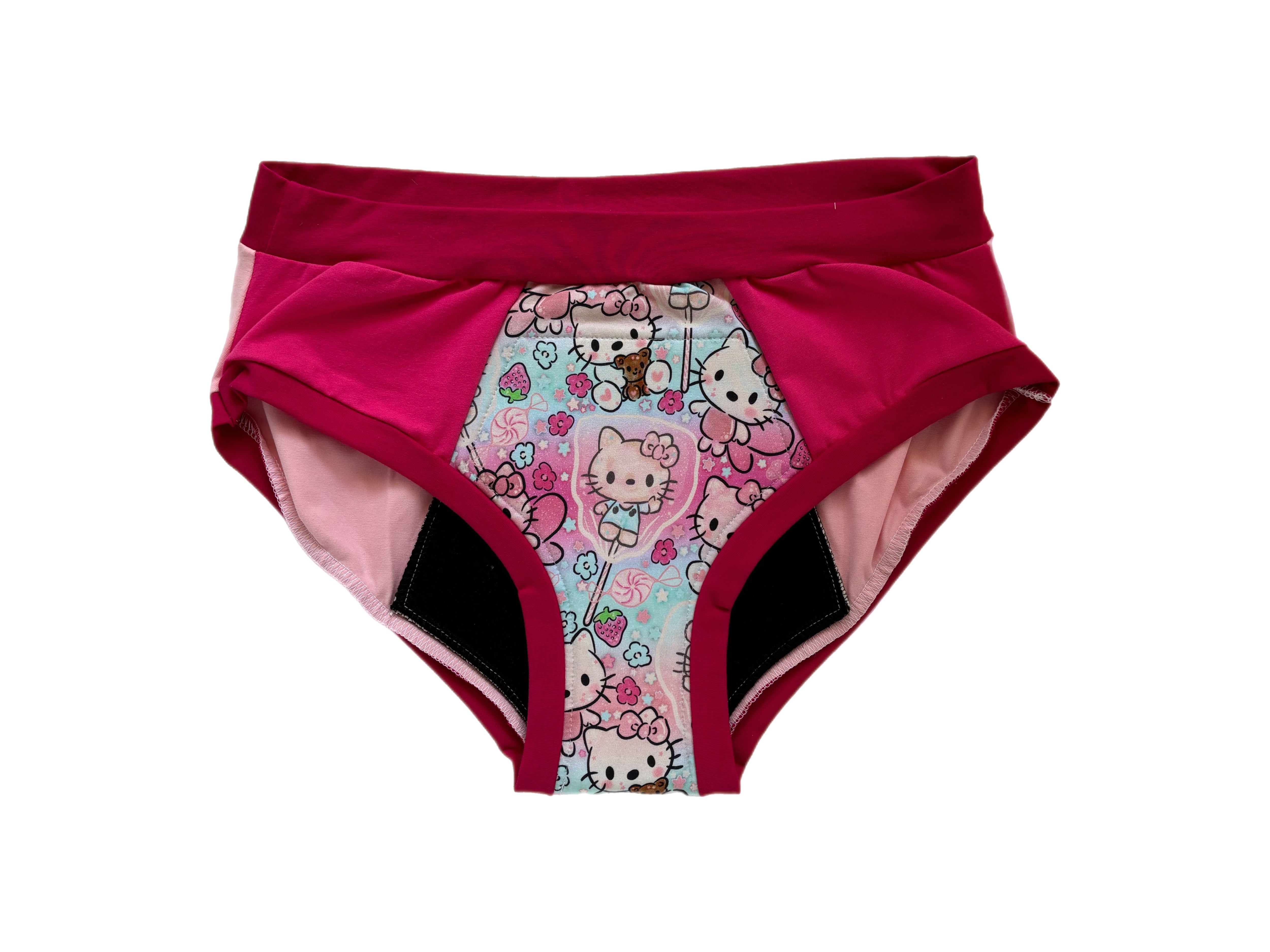 Culotte menstruelle retailles de nuit X-Large - Chat bonbon