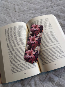 Marque-page lys rose et mauve
