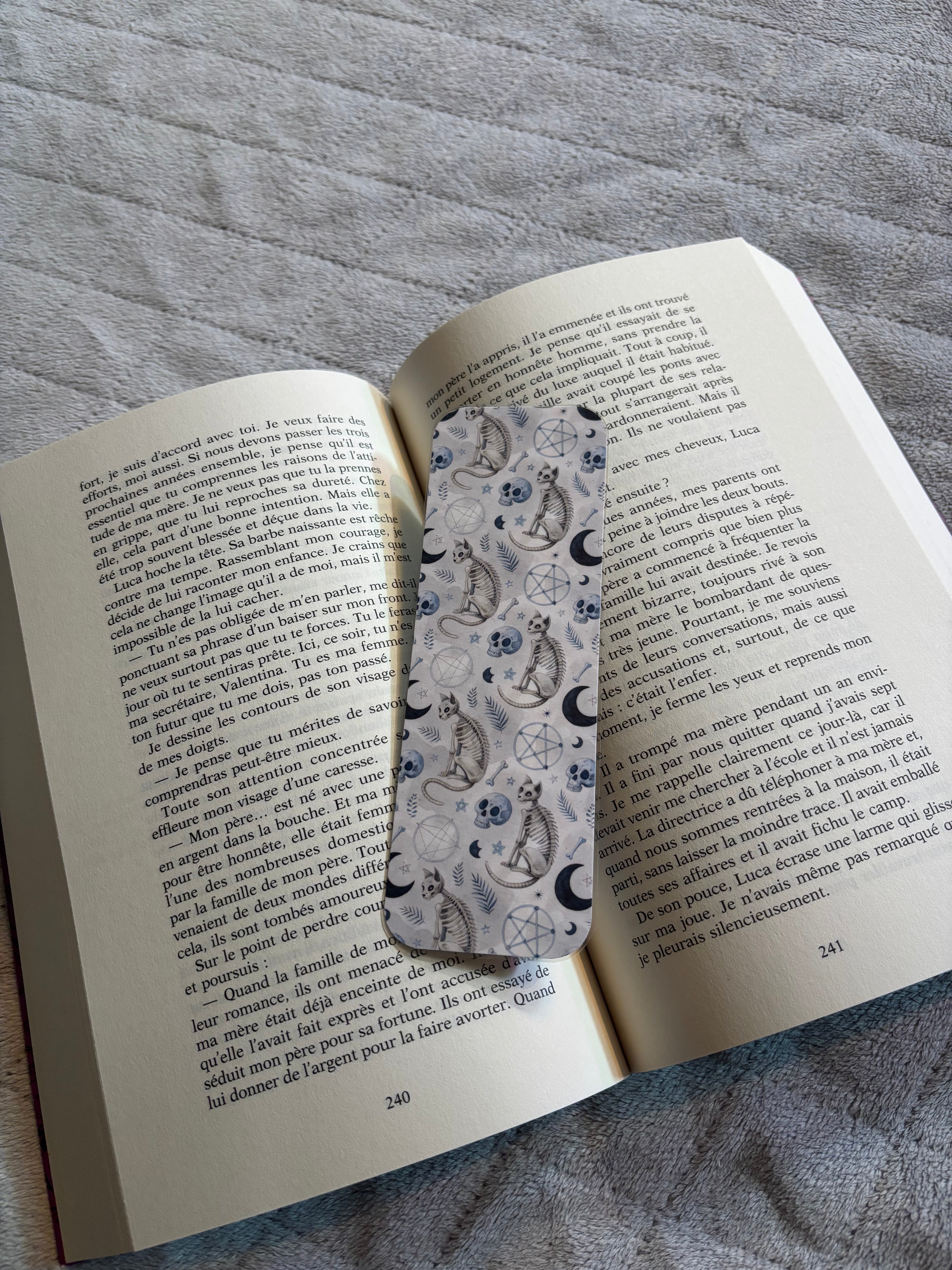 Marque-page chat squelette