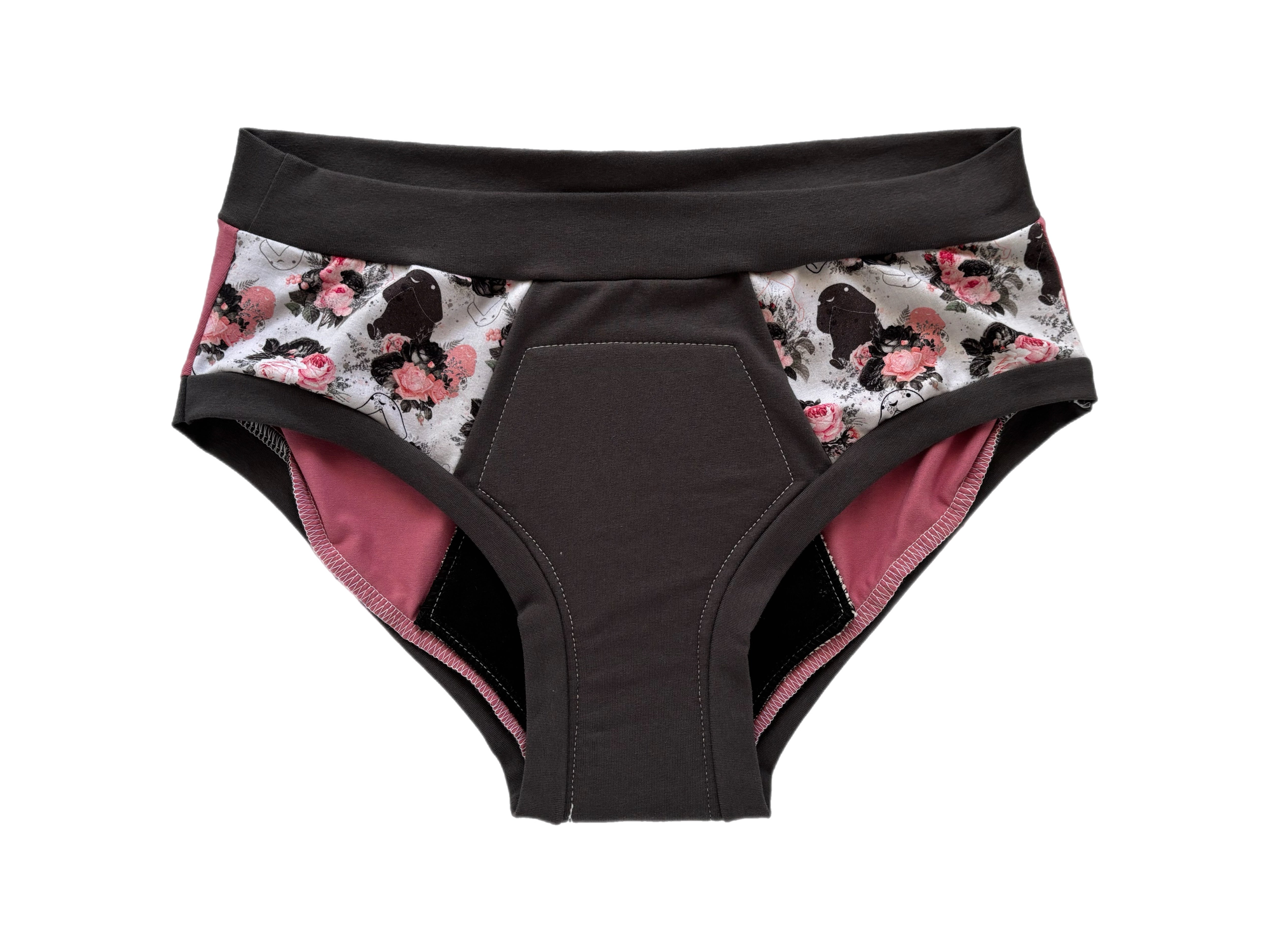 Culotte menstruelle retailles de nuit Large - Fleur sauvage