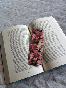 Marque-page lys rose et blanc