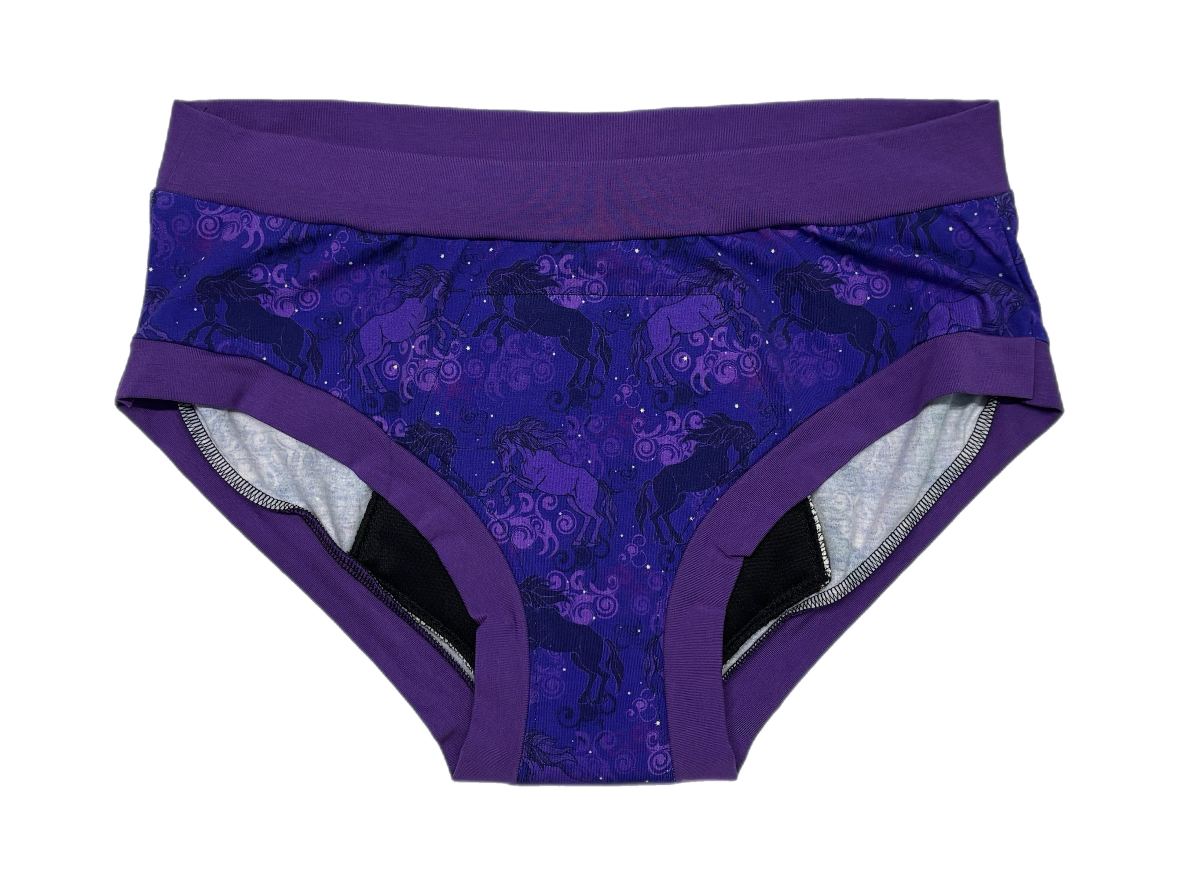 PRÊT À PARTIR Culotte menstruelle de nuit X-Large en AWJ- Licorne mauve