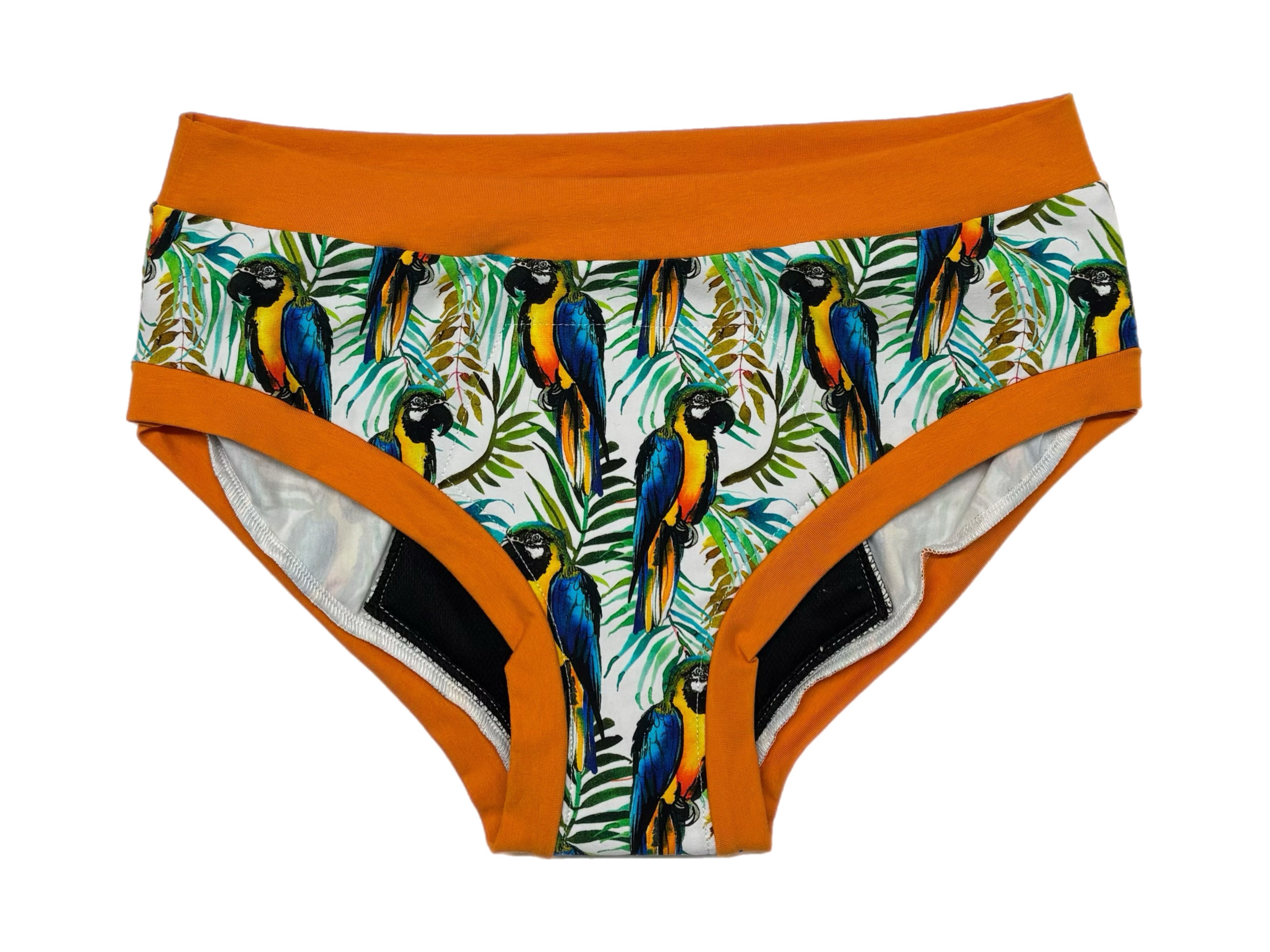 PRÊT À PARTIR Culotte menstruelle de nuit X-Large en AWJ- Perroquet