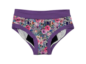 PRÊT À PARTIR Culotte menstruelle de nuit Small en AWJ- Petites fleurs