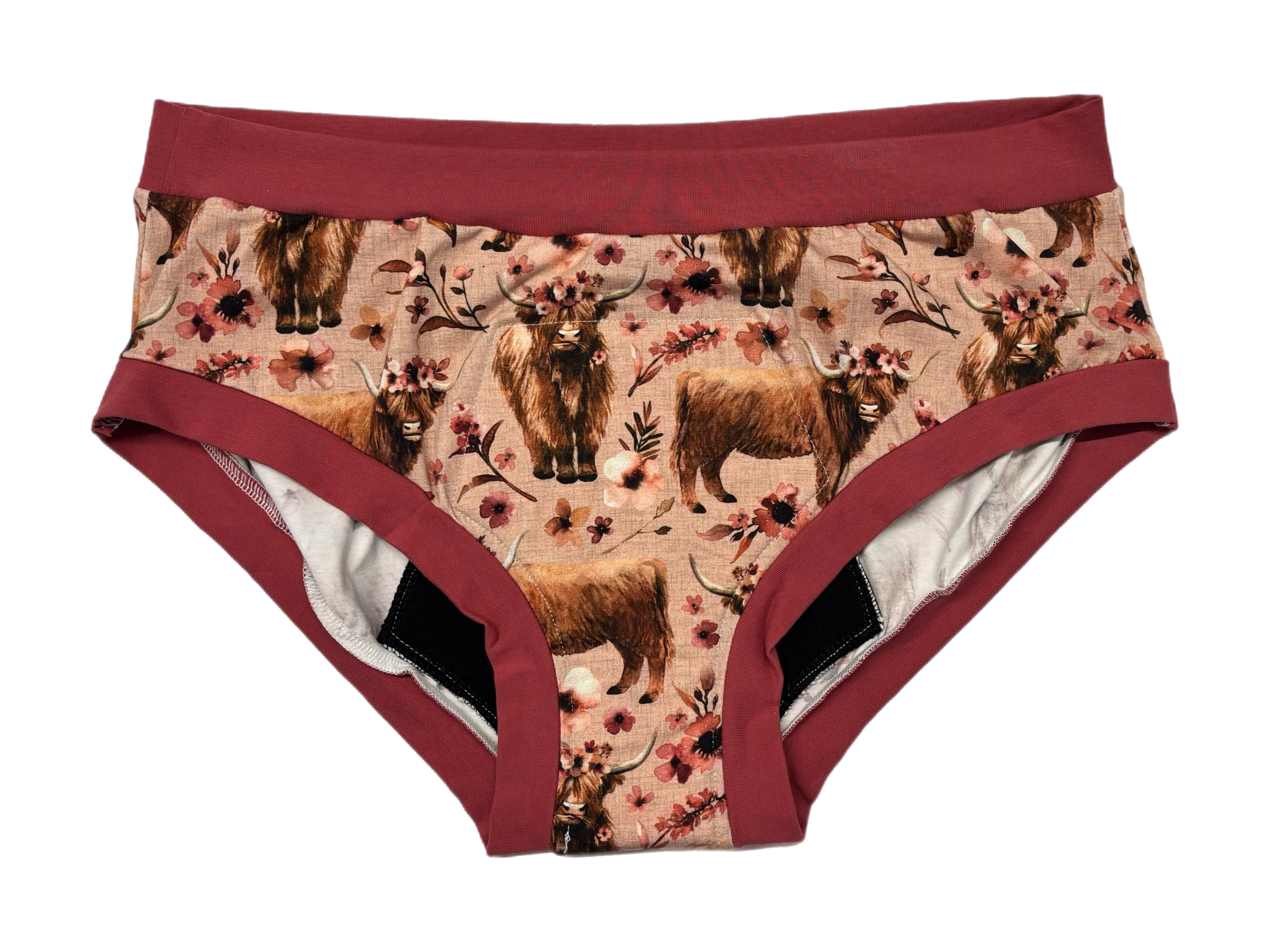 PRÊT À PARTIR Culotte menstruelle de nuit 2X-Large - Vaches