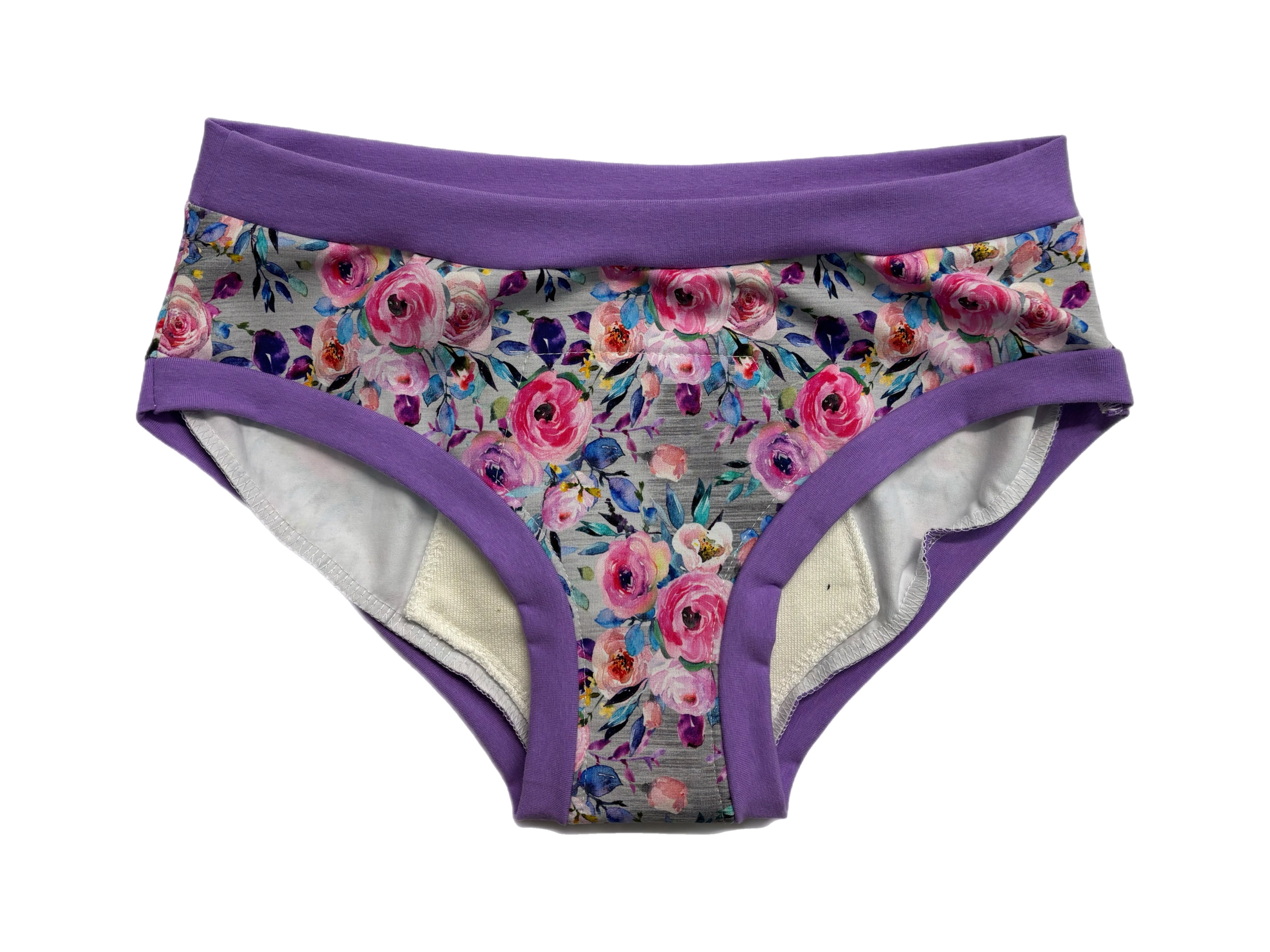 PRÊT À PARTIR Culotte menstruelle de nuit MÉDIUM Naturel - Petite fleurs