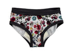 Charger l&#39;image dans la galerie, PRÊT À PARTIR Culotte menstruelle de nuit Large Naturel - Fleurs bourgogne
