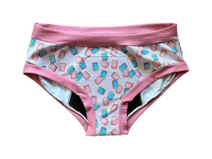 PRÊT À PARTIR Culotte menstruelle de nuit 2X-Large - Collation fond rose